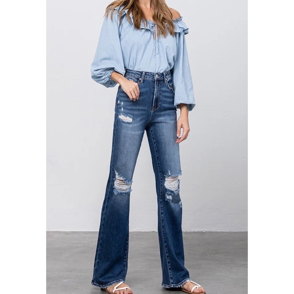 Insane Gene Sweeping the Street High Waist Relaxed Bootcut Jeans W26